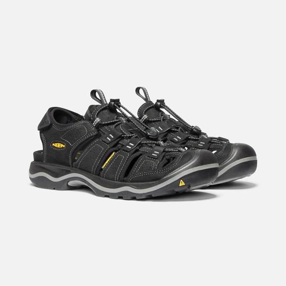 NEW KEEN men's rialto fisherman sandal in black - Picture 2 of 4